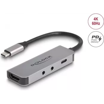 DeLOCK 61064 USB-C 3.2 Gen 1 centrmezgls ar HDMI, 4K 60Hz