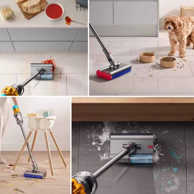 Dyson V12 Submarine 3-in-1 stick putekļsūcējs, akumulatora, sausā un mitrā tīrīšana, HEPA, bezmaiss, 0,35 L, niķelis, dzeltens