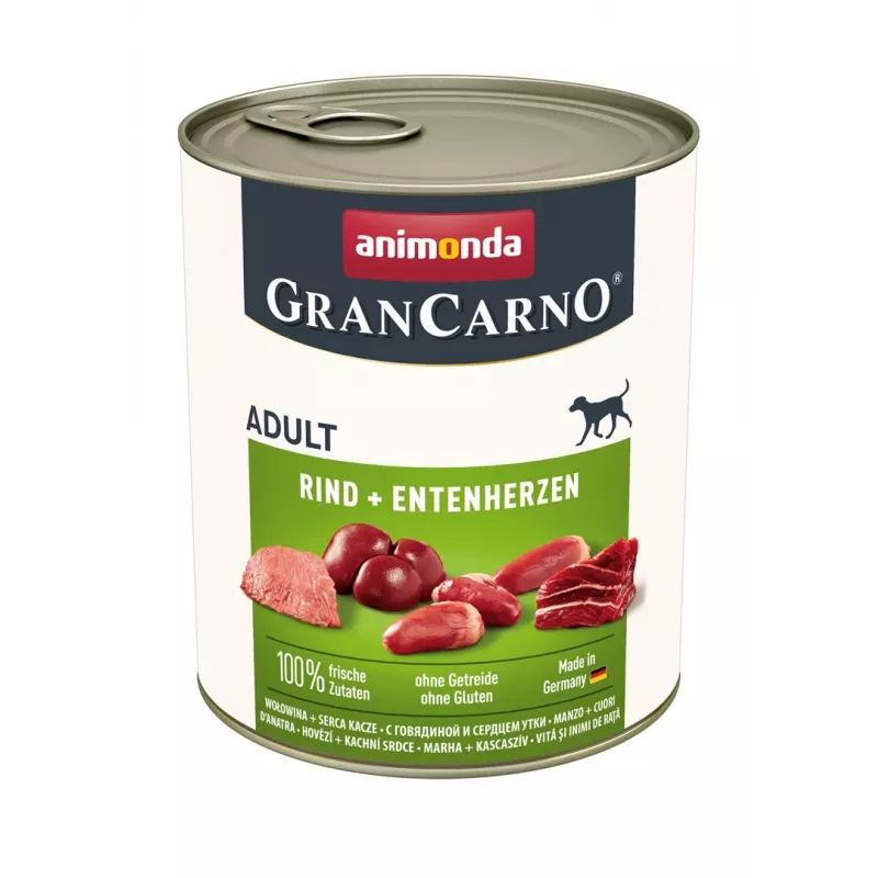 ANIMONDA GranCarno Adult liellopu gaļa un pīļu sirdis - mitrā suņu barība - 400g