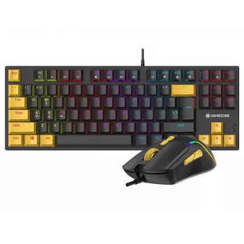 Tracer HORNET 87 spēļu komplekts - mehāniskā tastatūra un pele, USB, QWERTY angļu, melna/dzeltena