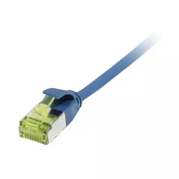 Patch kabelis RJ45, CAT6A 500MHz, 0,15m, Zils, U/FTP, tievs apaļš d=3,8mm, TPE/LSZH (Superflex), AWG32, ar Cat.7 izejas kabeli, Synergy 21 (S217330V3)