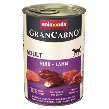 ANIMONDA GranCarno Adult liellopa un jēra gaļa - mitrā suņu barība - 400 g
