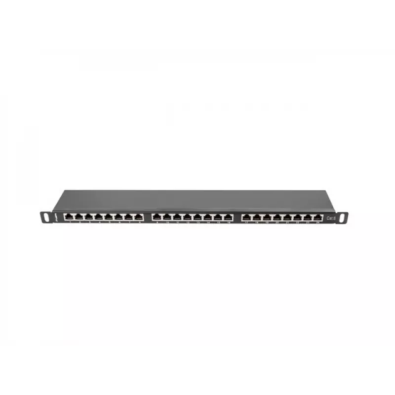Patch Panel Lanberg PPS6-0024-B, 24 porti, Cat6, ekranēts, 0.5U, 19 inch