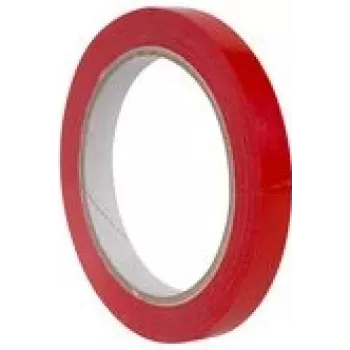 Iepakojuma lente agipa 12 mm x 66 m PVC sarkana — maisiņu aizzīmogošanai, 1 gab.