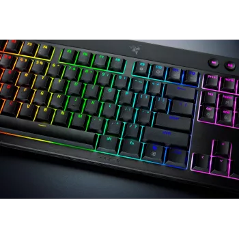 Razer BlackWidow V4 Low-Profile HyperSpeed tastatūra spēlēm USB RF Bluetooth QWERTY US International Melna
