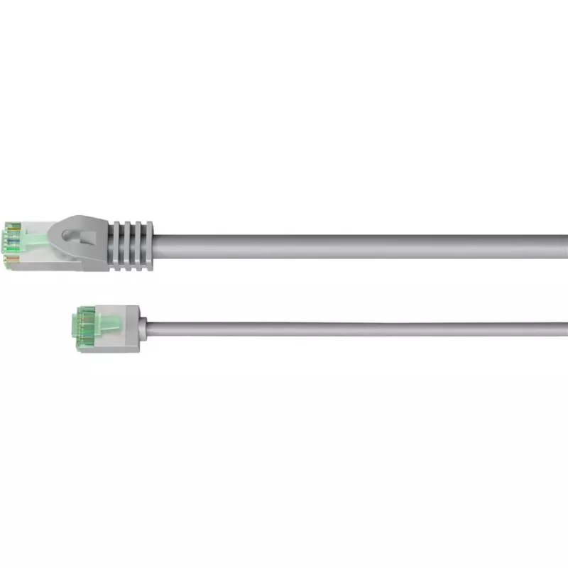 Goobay Ultra-Flexible CAT 8.1 Patch Cable slim U/FTP Grey - īpaši īss spraudnis 99.9% (74349)