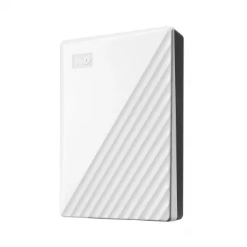Western Digital WD My Passport 5TB balts USB 3.0 / 2,5 collu, 19,15 mm / 256 bitu šifrēšana / WD Backup / Balts (WDBPKJ0050BWT-WESN)