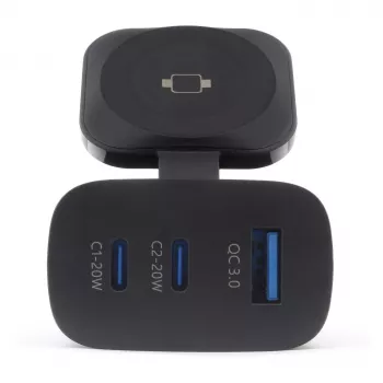 RealPower 450476 mobilās ierīces lādētājs Power bank, Viedpulkstenis, Planšete Melns AC Bezvadu uzlāde Ātrā uzlāde Iekštelpām