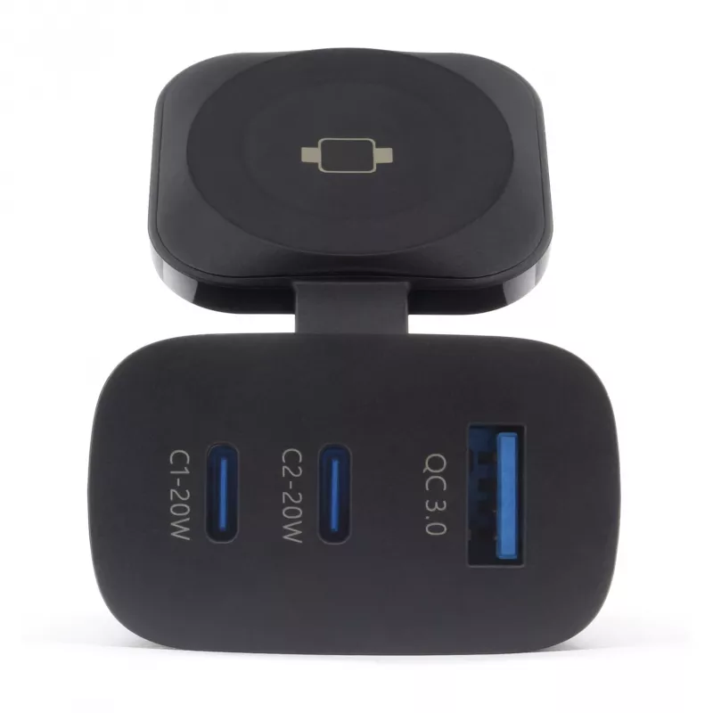 RealPower 450476 mobilās ierīces lādētājs Power bank, Viedpulkstenis, Planšete Melns AC Bezvadu uzlāde Ātrā uzlāde Iekštelpām