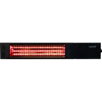 Infrasarkanais sildītājs SUNRED RDS-15W-B Fortuna Wall 1500 W, melns, IP55, sienas stiprinājums