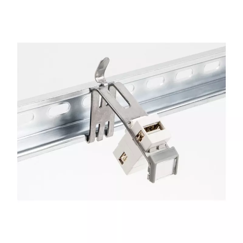 DeLOCK 66477 Keystone turētājs montāžai uz DIN sliedes, 1 ports, ar marķējuma lauku, metāla