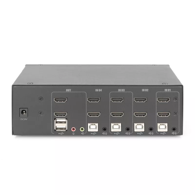 KVM Slēdzis Digitus DS-12883 4 Portu Divu Displeju 4K HDMI USB
