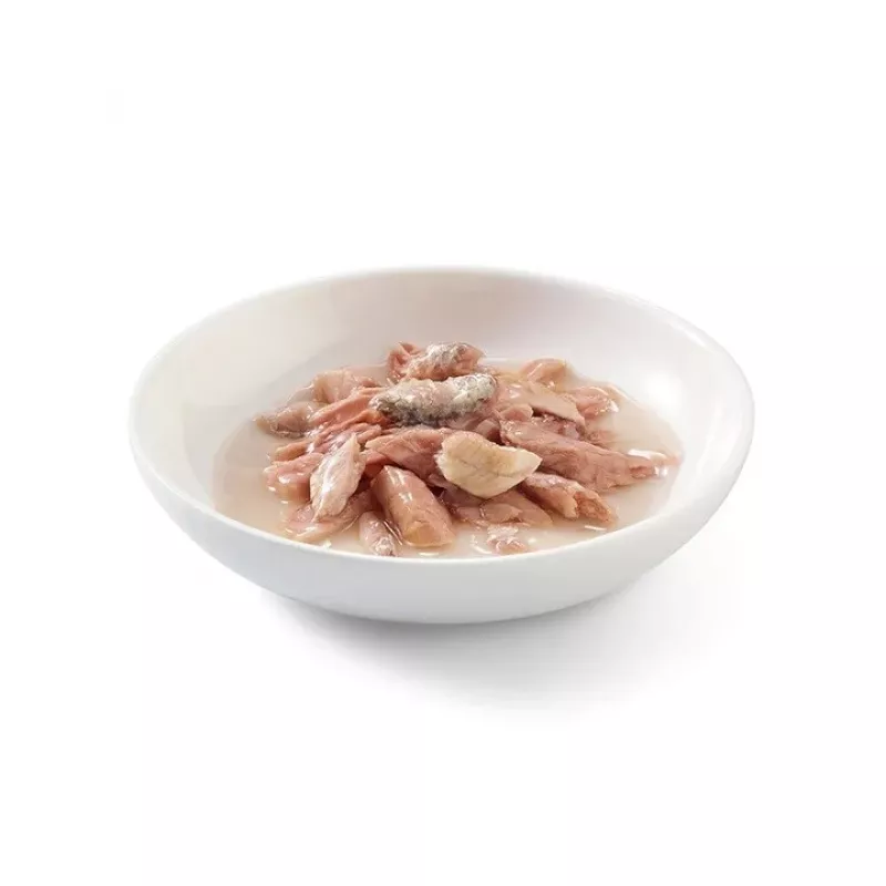 SCHESIR gatavošanas buljonā Tuncis ar sardīnēm - mitrā kaķu barība - 70 g