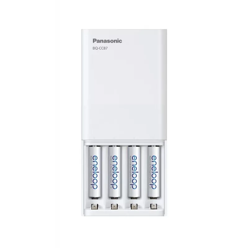 USB akumulatoru lādētājs PANASONIC Eneloop Smartplus BQ-CC87 + 4x AA 2000 mAh (K-KJ87MCD40USB)