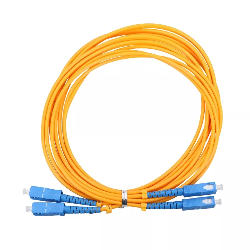 Šķiedru optikas kabelis Extralink EX.3586 1 m FTTH G.652D SC-SC duplekss dzeltens