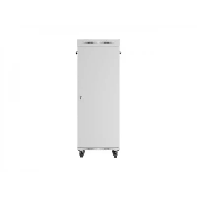 19 collu 32U LANBERG stāvošs skapis 600×800 mm pelēks ar stikla durvīm un LCD (Flat Pack)