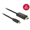 Video kabelis DeLOCK 85291 USB Type-C uz HDMI 2 m Melns