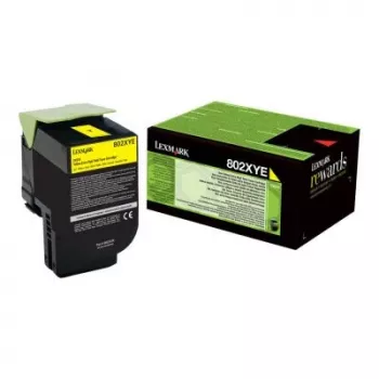 Tonera kasetne Lexmark 802XYE dzeltena 80C2XYE 3000 lapas