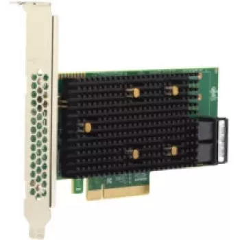 Interfeisa karte Broadcom HBA 9500-8i PCIe NVMe uz SAS, 1 iekšējais mini-SAS ports, pilna augstuma/zema profila, pelēka/melna