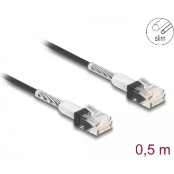 Tīkla kabelis DeLOCK RJ45 0,5m Cat.6A UTP Melns