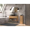 Brīvi stāvošs vannas istabas plauktu skapis Top e Shop NEL V DDS ARTISAN — ozola rāmis, 3 plaukti, 300×300×850 mm