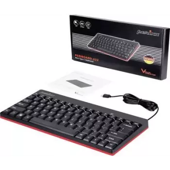 Perixx PERIBOARD-422 DE klaviatūra, USB, QWERTY, vācu/ASV angļu, melna
