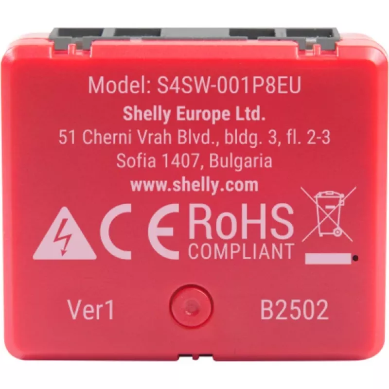 Shelly 1PM Mini Gen4 2-paka — Shelly Wi-Fi viedais relejs ar enerģijas uzskaiti, kompakts DIN/modulis formāts