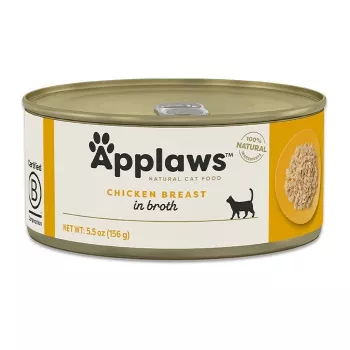 Slapjā barība kaķiem Applaws Chicken Breast 156 g — pieaugušiem, 16% olbaltumvielu, 80% mitruma, konservs