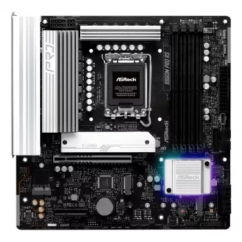 Mātesplate ASROCK B860M Pro RS — Intel B860, LGA 1851, micro ATX, DDR5, 4× DIMM, 2.5Gb LAN, 1×PCIe5 x16