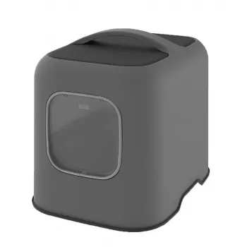 Rotho BIALA slēgtā kaķu tualete, antracīta plastmasa, 395×510×443 mm ar lāpstiņu