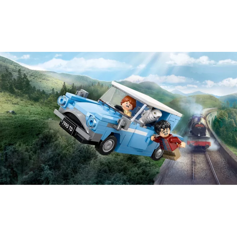 LEGO Harijs Poters Lidojošais Ford Anglia Auto Rotaļlieta Bērniem No 7 Gadiem Ar Ronu Vīzliju un Hedvigu
