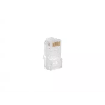 LANBERG PLU-5000 RJ-45 savienotājs, U/UTP (UTP), caurspīdīgi balts, 100gab iepakojumā