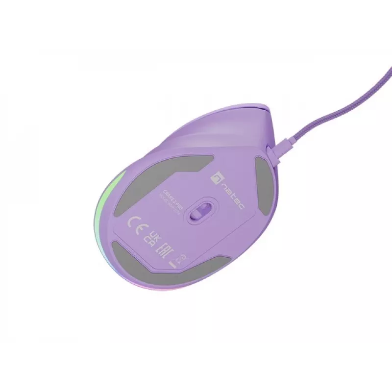 NATEC Crake 2 Pro pele - vertikāla, vadu, USB, optiska, 12800 DPI, violeta