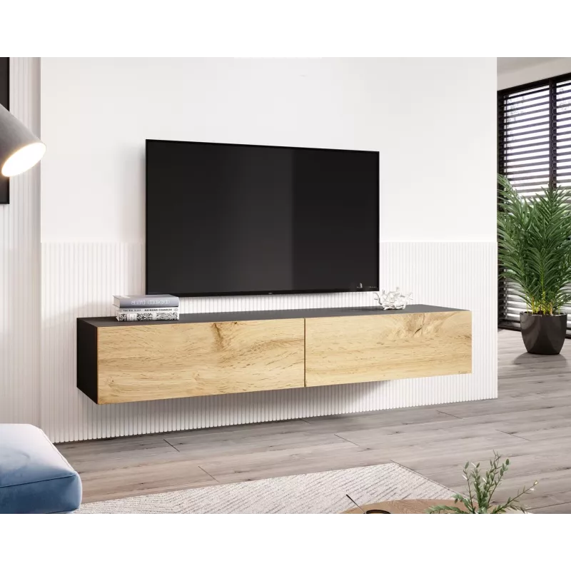 Cama TV Stand VIGO '180' 30/180/40 Melns/wotan oak