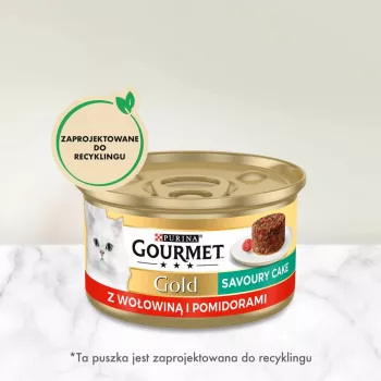 Purina GOURMET Gold kaķu mitrā barība ar liellopu gaļu un tomātu 85 g