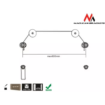 Maclean Mc-557 – VESA monitora/TV stiprinājums ultrplāns, 32-55 collas, 50 kg