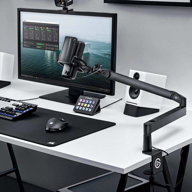 Elgato Wave Mic Arm LP – broadcast mikrofona statīvs ar galda stiprinājumu, melns, 1.69 kg