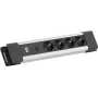 Pagarinātājs Bachmann CONNECTUS ar 3x CEE7 kontaktligzdām, 10 A, 2.0 m kabelis, C14 spraudnis, pelēks