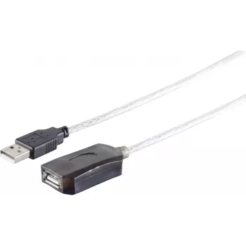 USB pagarinātāja kabelis ShiverPeaks 75604, aktīvs signāla pastiprinātājs, 5 m garums, USB-A
