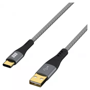 EFB Elektronik USB-A uz USB-C Kabelis 60W QC 3A Pelēks - Datu un uzlādes kabelis (USB-AC-00002)