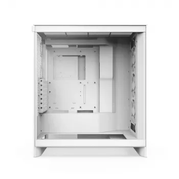 PC korpuss NZXT H7 Flow RGB Midi Tower Balts — Rūdīts stikls, EATX, Priekšā 3×120 mm, USB-C