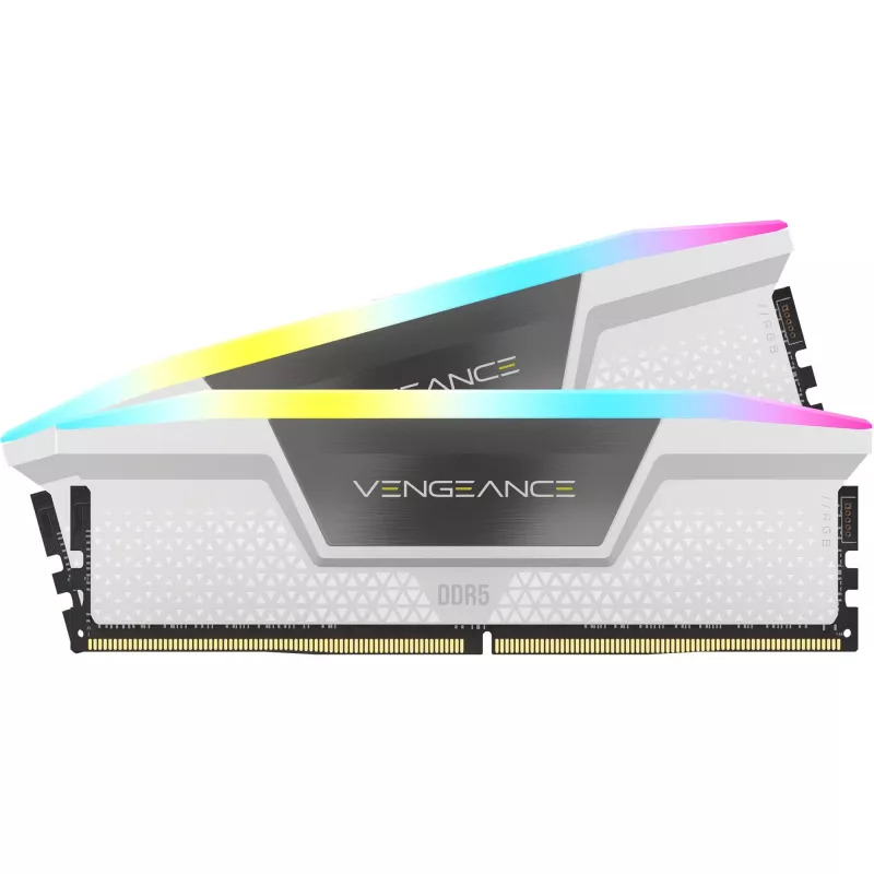 Corsair Vengeance RGB 32 GB DDR5-6400 (2x 16 GB) Dual-Kit, balta, CMH32GX5M2B6400C32W, Intel XMP