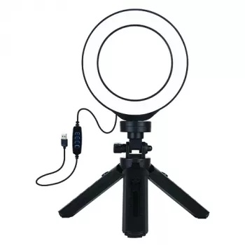 LED gredzena gaisma 12cm ar statīvu līdz 14.5cm, USB