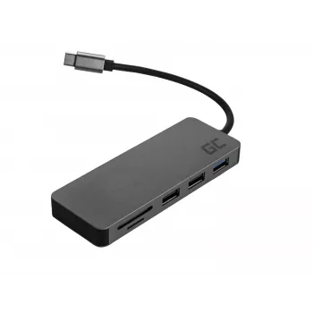 Green Cell AK50 - USB 3.2 Gen 1 Type-C - USB 2.0 - USB 3.2 Gen 1 Type-A - USB 3.2 Gen 1 Type-C - MicroSD (TransFlash) - SD - Sudraba - Apple MacBook