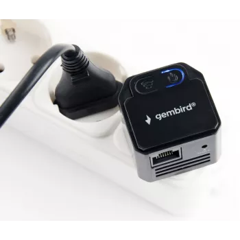 Tīkla retranslators GEMBIRD WNP-RP300-03-BK, 300 Mbps, 2.4 GHz, 802.11g, 1x RJ-45, iekšējā 3 dBi antena, AC 100–240V