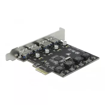 Delock PCI Express x1 Karte uz 4 x ārējie USB Type-A SuperSpeed USB ligzdas