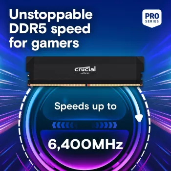 Crucial Pro OC 32GB (2x16GB) DDR5 PC5-48000C38 6400MHz UDIMM Dual Channel Kit