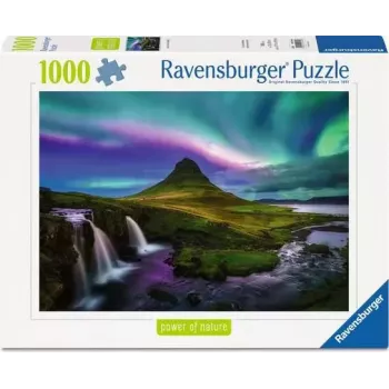 Puzle Power of Nature - Ziemeļblāzma virs Kirkjufell (1000 gab.)