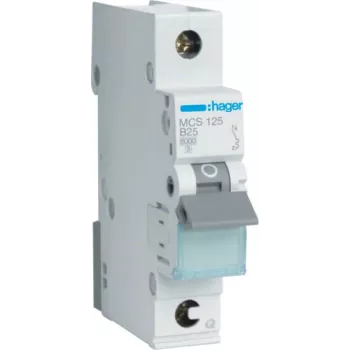 Hager MCS125 Automātiskais slēdzis 25A C-raksturlīkne 1 modulis 17,5mm