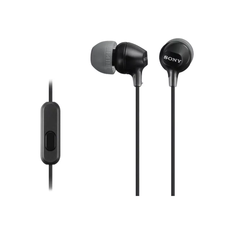 Sony MDR-EX15AP, Vadu austiņas, 8 – 22000 Hz, Zvani/Mūzika, 3 g, Melnas